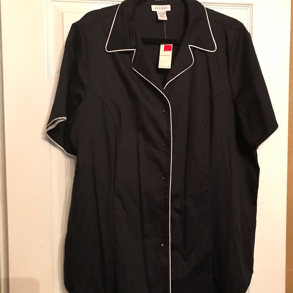 Black button down top